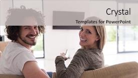  Presentation with television watching - Theme featuring view of couple watching television background and a light gray colored foreground