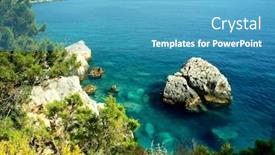  Presentation with croatia - Theme consisting of view-of-croatia-coast background and a teal colored foreground