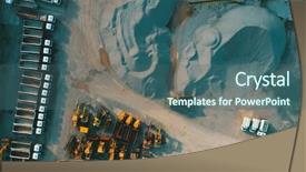 Presentation with stone quarry - Beautiful slides featuring view of crushed stone quarry backdrop and a ocean colored foreground