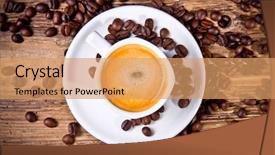  Presentation with risk top view - Amazing slide deck having view of cup of coffee backdrop and a  colored foreground