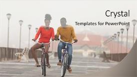  Presentation with fun fair swinging ride - Slides consisting of view of cute multi-ethnic background and a white colored foreground