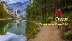  Presentation with mountain view california - Cool new theme with view of cyclist riding mountain backdrop and a tawny brown colored foreground