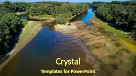  Presentation with danube delta - Presentation design with aerial view of danube river background and a tawny brown colored foreground