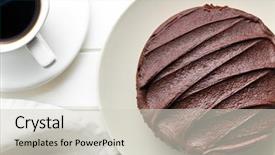  Presentation with chocolate - Slide deck featuring view of dark chocolate cake background and a light gray colored foreground