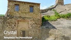  Presentation with kakheti - Theme featuring david gareja gareji cave monastery background and a violet colored foreground