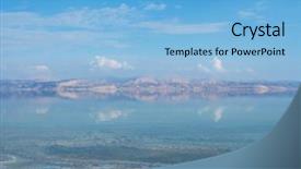  Presentation with salty - Slide deck featuring view of dead sea coastline background and a light blue colored foreground