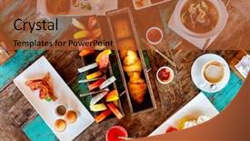  Presentation with food fruits jam - PPT layouts enhanced with view of delicious organic food background and a red colored foreground