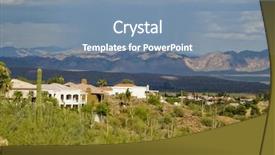  Presentation with arizona desert - Beautiful presentation design featuring view of desert mountain area community in arizona backdrop and a seafoam green colored foreground
