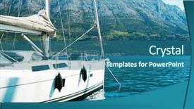  Presentation with yachting - Cool new theme with view of dock and marine landscape traveling yachting sailing concept backdrop and a ocean colored foreground