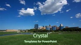  Presentation with view of toronto downtown - Slide deck enhanced with anatomy - skeleton power - 3d illustration background and a dark gray colored foreground.