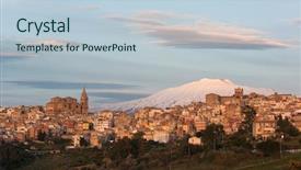  Presentation with volcano - Presentation having sicily on background the volcano background and a light blue colored foreground