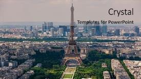  Presentation with eiffel tower paris france - Presentation theme consisting of view of eiffel tower champ background and a light gray colored foreground