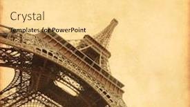  Presentation with eiffel tower - Presentation theme featuring view of eiffel tower old style photo background and a blonde colored foreground