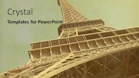  Presentation with eiffel tower - Theme enhanced with view of eiffel tower old style photo background and a mint green colored foreground
