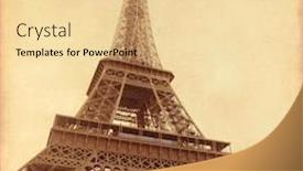  Presentation with eiffel tower - Audience pleasing PPT theme consisting of view of eiffel tower old style photo backdrop and a blonde colored foreground
