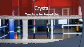  Presentation with boxing ring - PPT theme enhanced with  background and a  colored foreground