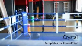  Presentation with boxing ring - Beautiful PPT theme featuring  backdrop and a  colored foreground
