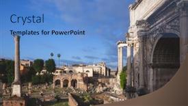  Presentation with rome italy - Amazing slide deck having view-of-empty-roman-forum backdrop and a teal colored foreground
