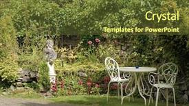  Presentation with odontology colorful 3d view - PPT layouts featuring view of english country garden background and a tawny brown colored foreground