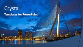  Presentation with erasmus - Presentation design consisting of view-of-erasmus-bridge-erasmusbrug background and a ocean colored foreground
