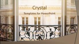  Presentation with building - Slides having view of european building from an open window in toulouse france with late afternoon sunshine background and a lemonade colored foreground