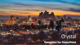  Presentation with los angeles - Slide deck with view-of-evening-los-angeles background and a tawny brown colored foreground