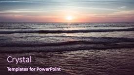  Presentation with sea - Colorful PPT theme enhanced with view-of-evening-surf backdrop and a wine colored foreground