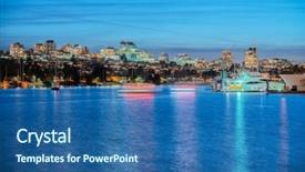  Presentation with vancouver - Colorful presentation design enhanced with view of false creek backdrop and a ocean colored foreground