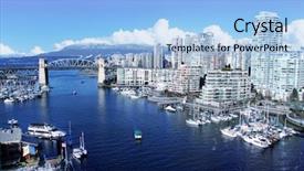  Presentation with street light view - Audience pleasing presentation theme consisting of view of false creek backdrop and a light blue colored foreground