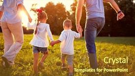  Presentation with broken family children sad - PPT theme having view of family with children background and a tawny brown colored foreground