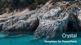  Presentation with greece blue - Amazing presentation theme having view of famous blue caves backdrop and a ocean colored foreground