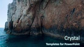  Presentation with greece blue - Presentation consisting of view of famous blue caves background and a navy blue colored foreground