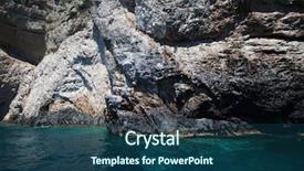  Presentation with greece blue - Beautiful slide deck featuring view of famous blue caves backdrop and a ocean colored foreground