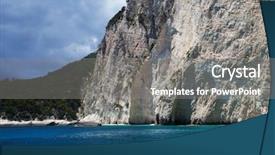  Presentation with greece blue - Audience pleasing presentation design consisting of view of famous blue caves backdrop and a gray colored foreground