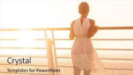  Presentation with ocean ship - Cool new presentation theme with view of famous holiday destination backdrop and a lemonade colored foreground