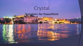  Presentation with city india - Slide deck having view-of-famous-romantic-luxury background and a light blue colored foreground