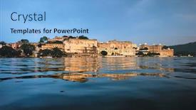  Presentation with city india - PPT theme having view-of-famous-romantic-luxury background and a light blue colored foreground