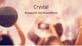  Presentation with microphone - Colorful PPT theme enhanced with view of fans enjoying music backdrop and a lemonade colored foreground