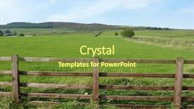  Presentation with farmland - Presentation theme with view of farmland in yorkshire background and a tawny brown colored foreground