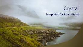  Presentation with rainy day - Slide set consisting of view-of-faroe-islands background and a sky blue colored foreground