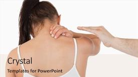  Presentation with back pain - Cool new presentation with view of female having pain backdrop and a lemonade colored foreground