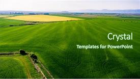  Presentation with aerial view of cape town - Slide set featuring view of fields in bulgaria background and a forest green colored foreground