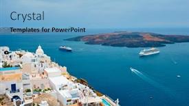  Presentation with cruise ships - Amazing presentation having view-of-fira-greek-town backdrop and a  colored foreground
