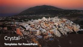  Presentation with pink sky - Colorful presentation theme enhanced with view of fira the main backdrop and a tawny brown colored foreground