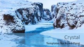  Presentation with top view of amazon river - Presentation design consisting of view-of-fjadrargljufur-canyon background and a light blue colored foreground