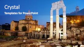  Presentation with night sky plane view - Audience pleasing presentation design consisting of view of foro romano rome backdrop and a teal colored foreground