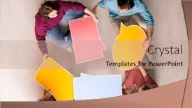  Presentation with social networks - Presentation consisting of view-of-four-young-friendly background and a coral colored foreground