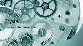  Presentation with mechanism - Presentation consisting of view of gears from old mechanism background and a light blue colored foreground