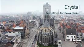  Presentation with belgium - Colorful PPT theme enhanced with view of ghent belgium backdrop and a sky blue colored foreground