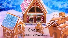  Presentation with gingerbread man - Theme consisting of view of gingerbread man house background and a red colored foreground